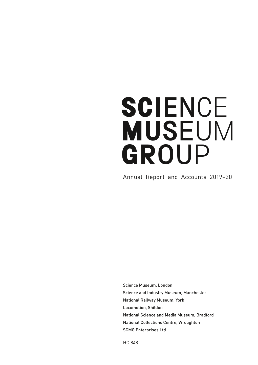 HC 848 – Science Museum Group Annual Report and Accounts 2019-20