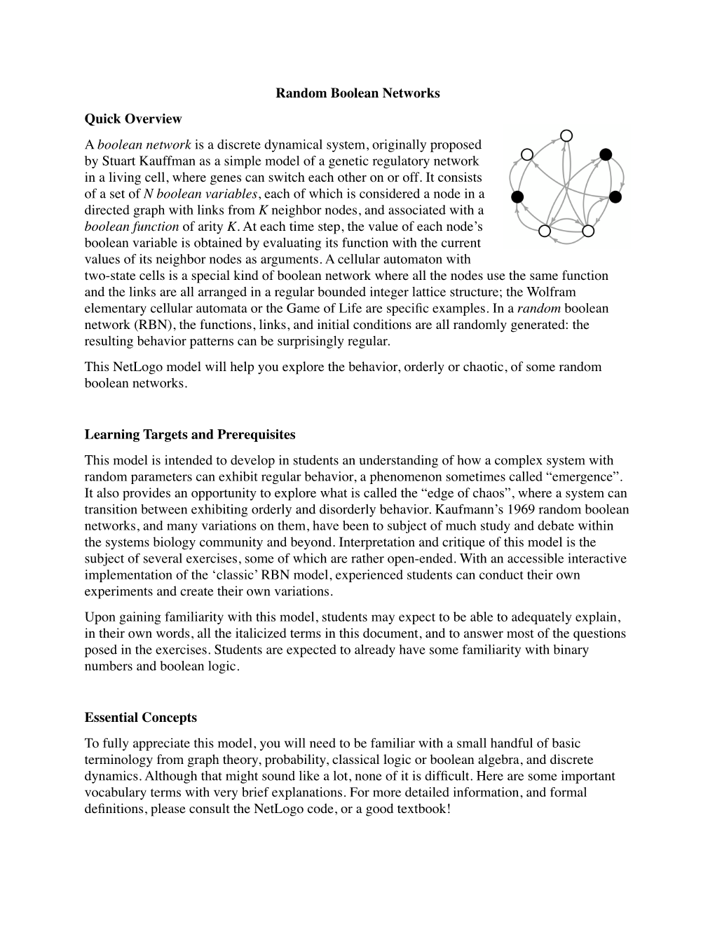 Random Boolean Networks