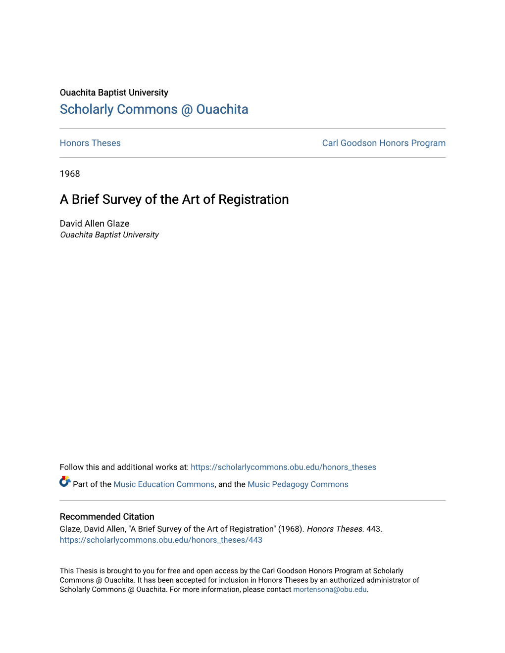 A Brief Survey of the Art of Registration