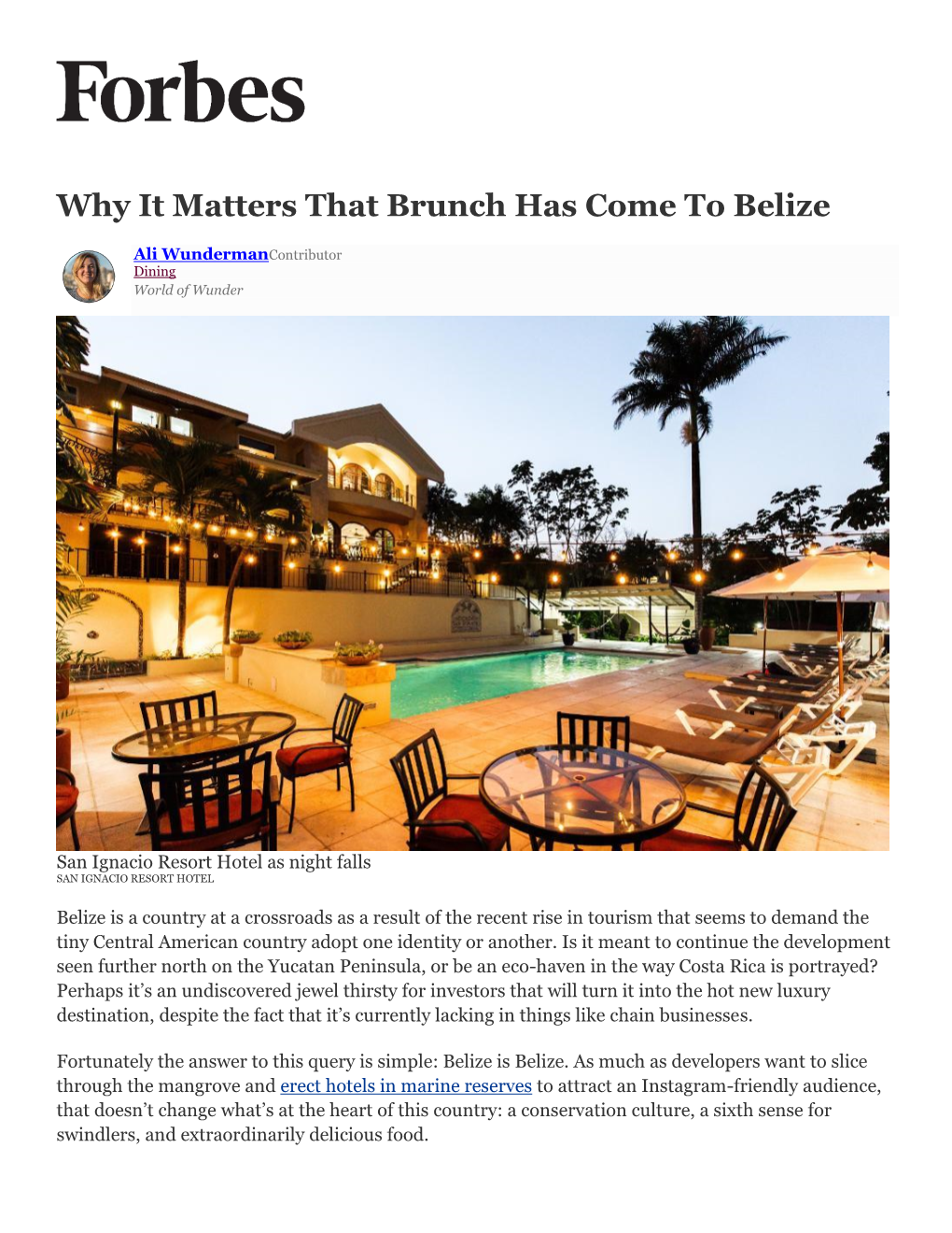 Why It Matters That Brunch Has Come to Belize