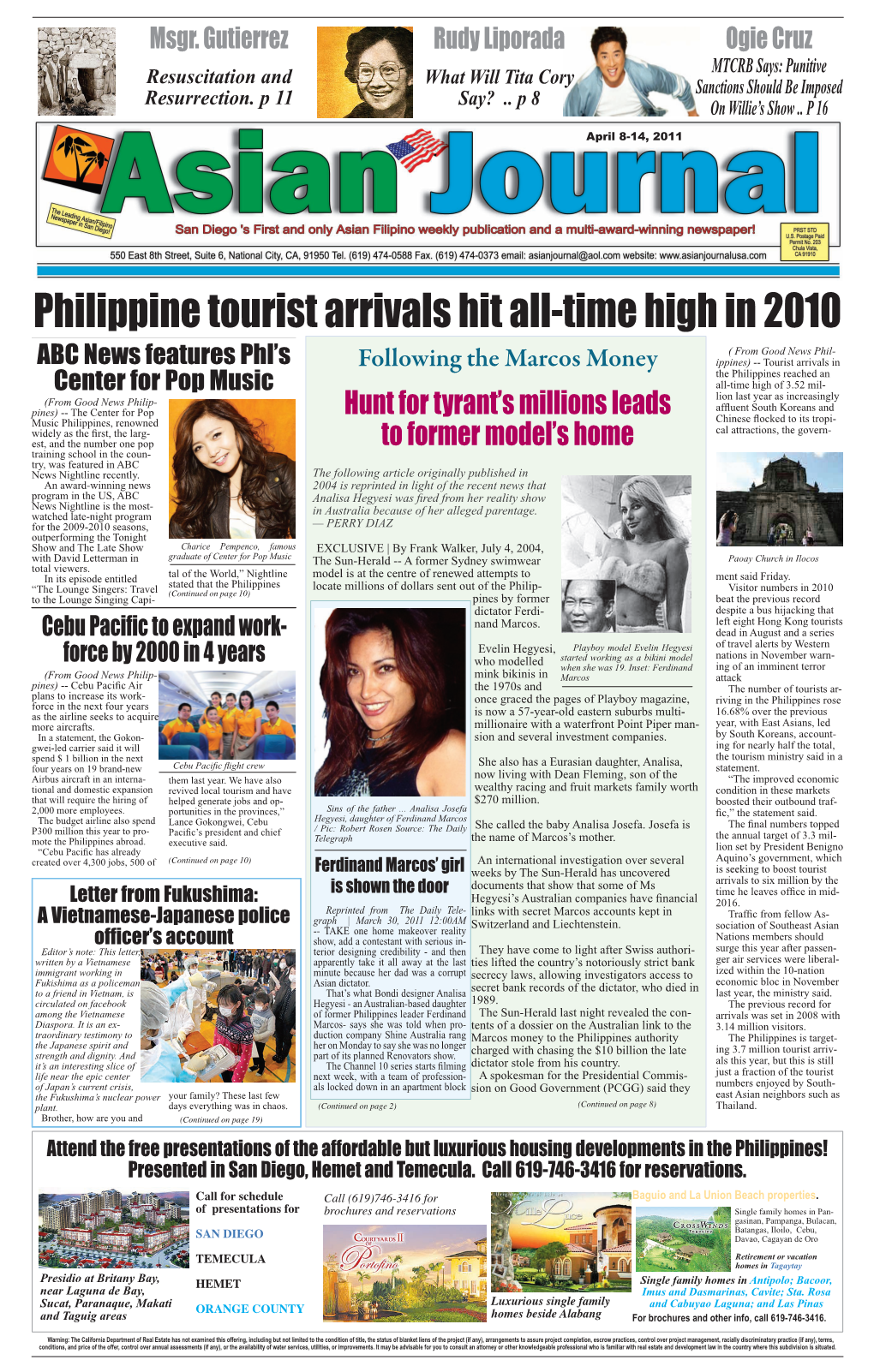 Philippine Tourist Arrivals Hit All-Time High in 2010