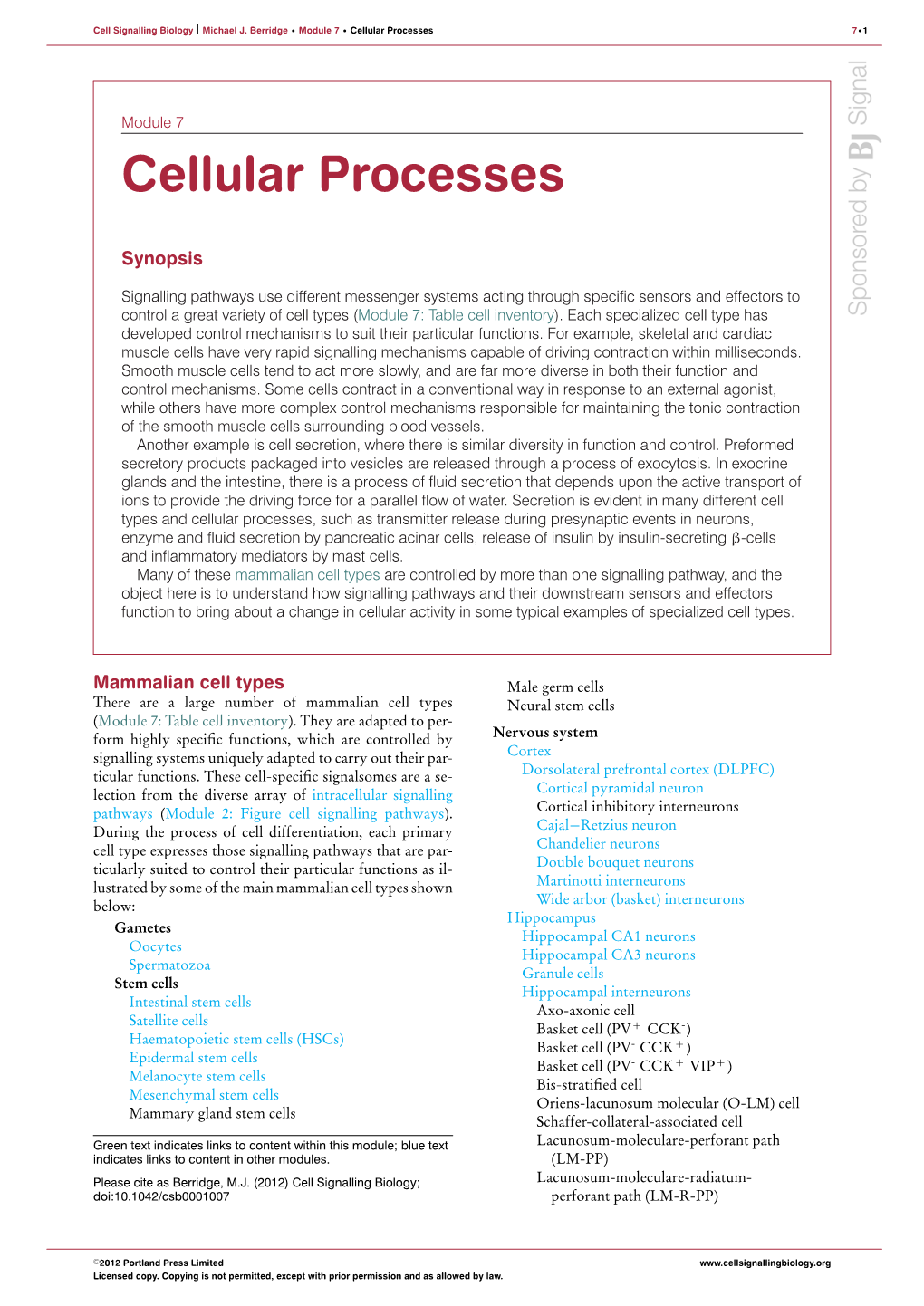 Cellular Processes 7 1