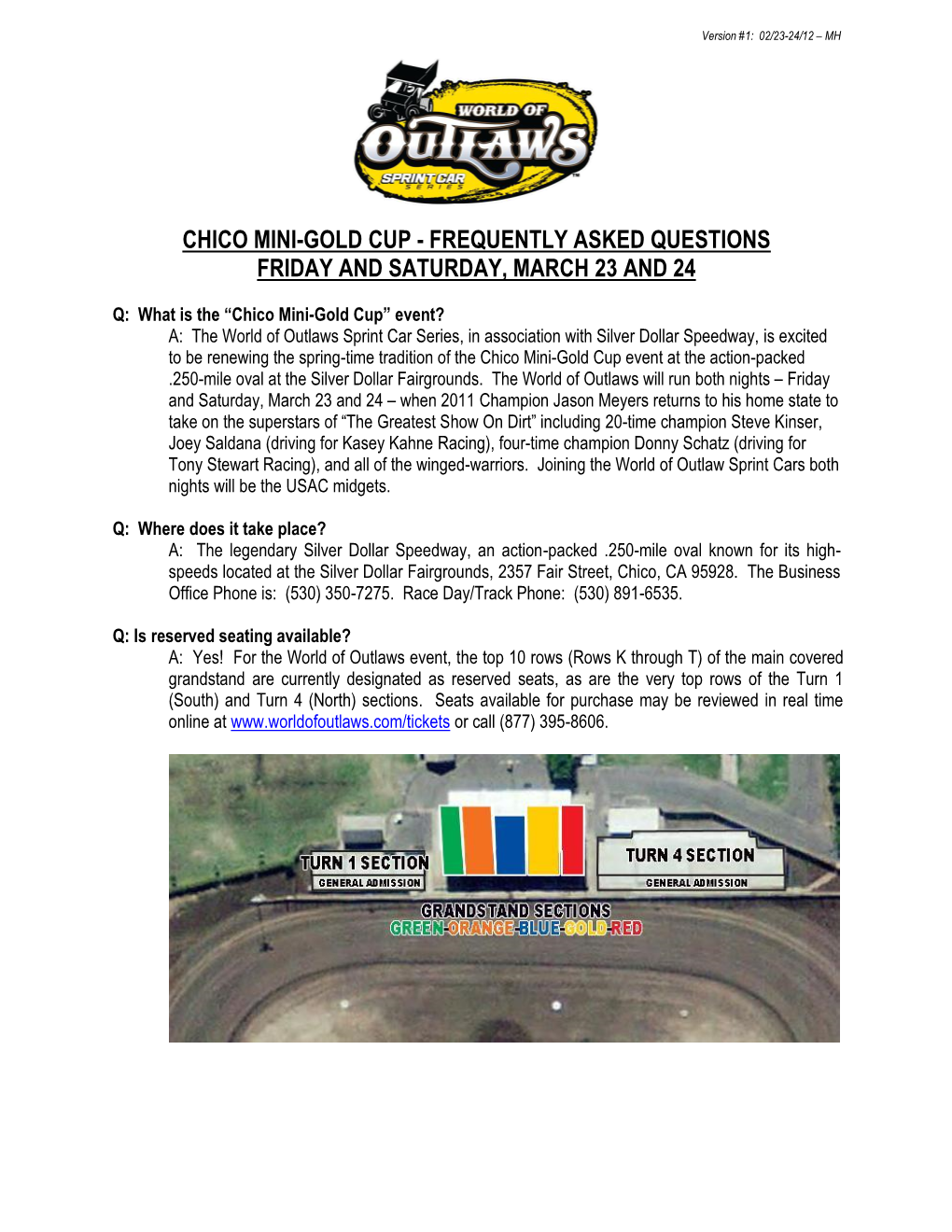 Chico Mini-Gold Cup - Frequently Asked Questions Friday and Saturday, March 23 and 24