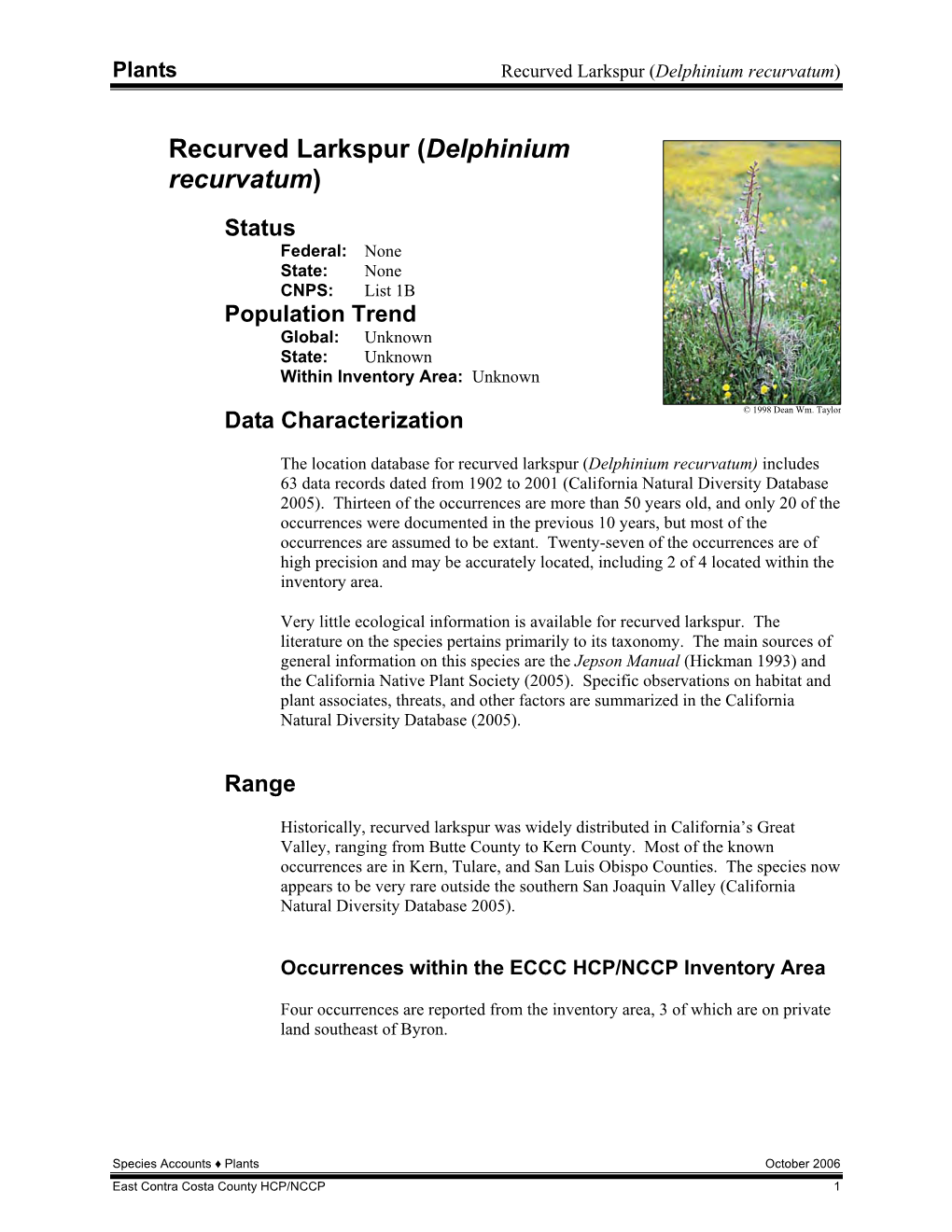 Recurved Larkspur (Delphinium Recurvatum)