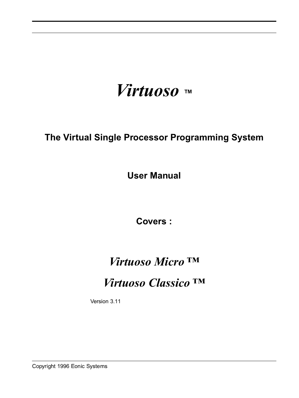 Virtuoso User Manual TOC - 1 the High Level View : a Portable Set of Services