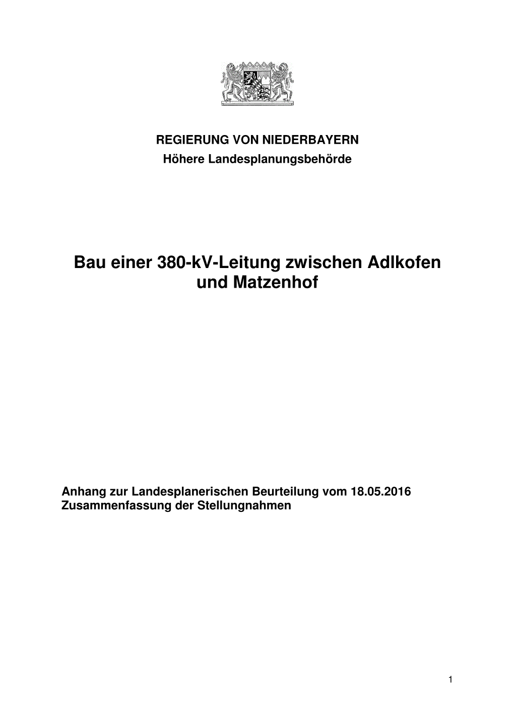 Bau Einer 380-Kv-Leitung Zwischen Adlkofen Und Matzenhof