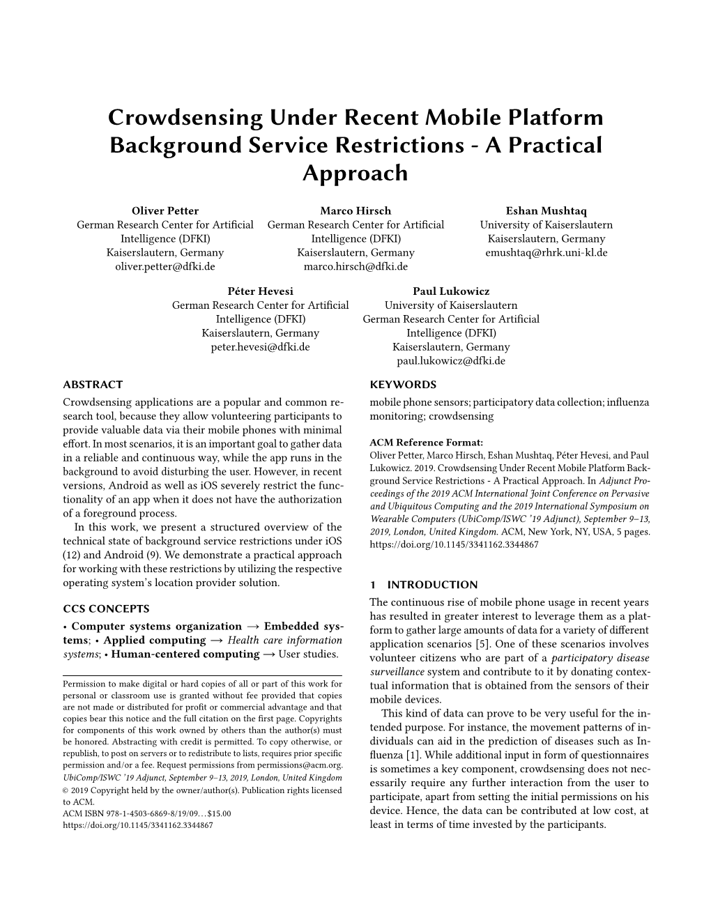 Crowdsensing Under Recent Mobile Platform Background Service Restrictions - a Practical Approach
