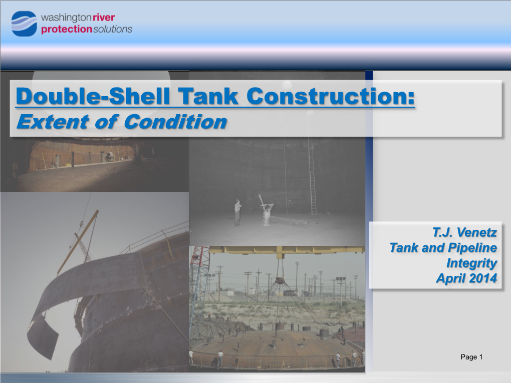 Double-Shell Tank Construction: Extent of Condition