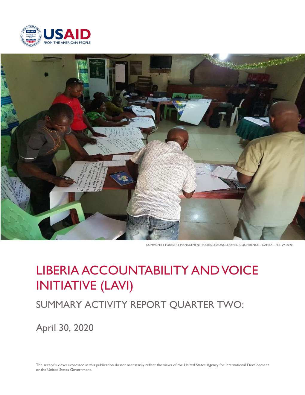 Liberia Accountability and Voice Initiative (Lavi) Summary Activity Report Quarter Two