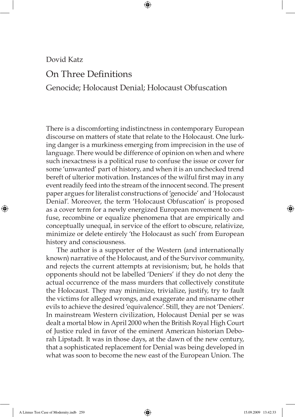 A Litmus Test Case of Modernity.Indb 262 15.09.2009 13:42:33 on Three Deﬁnitions 263