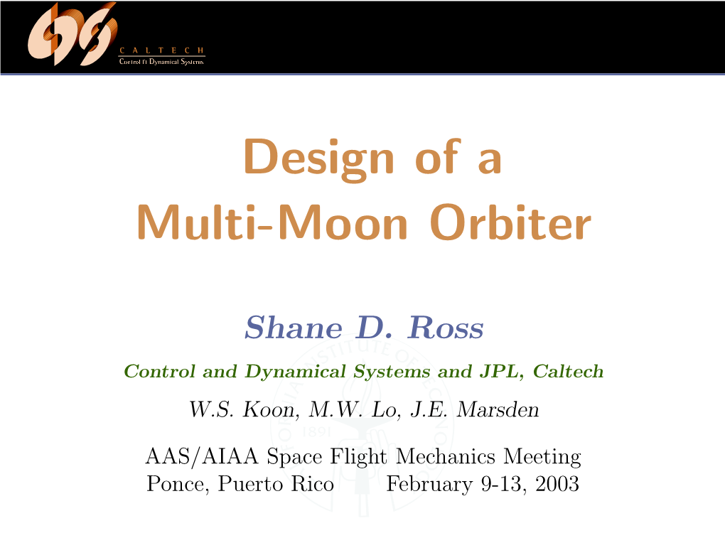 Design of a Multi-Moon Orbiter