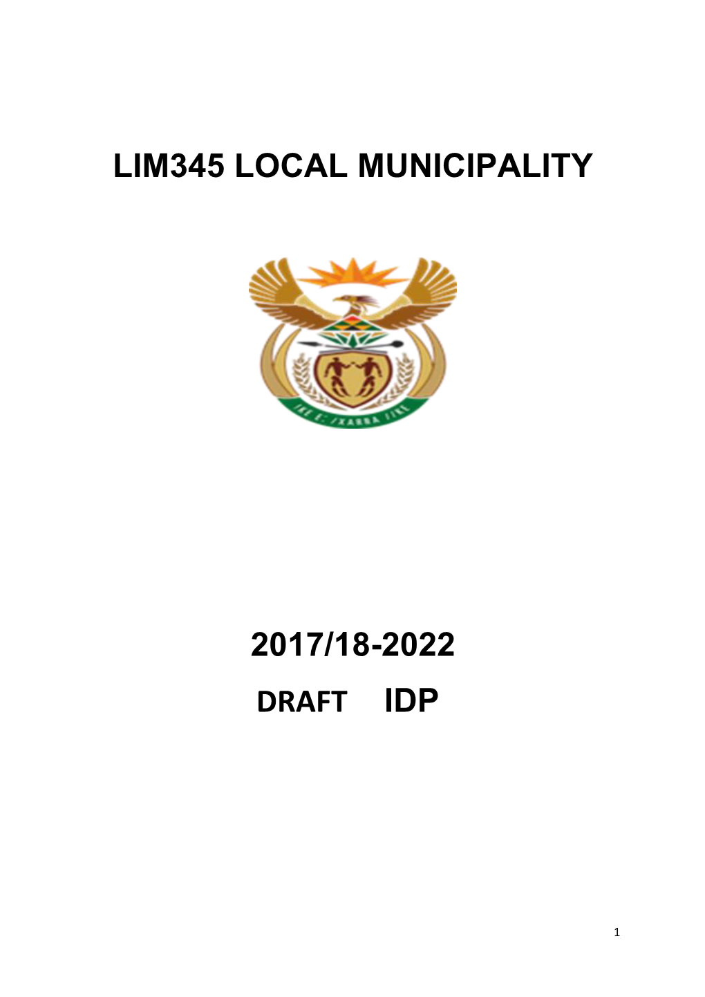 Lim345 Local Municipality 2017/18-2022 Draft