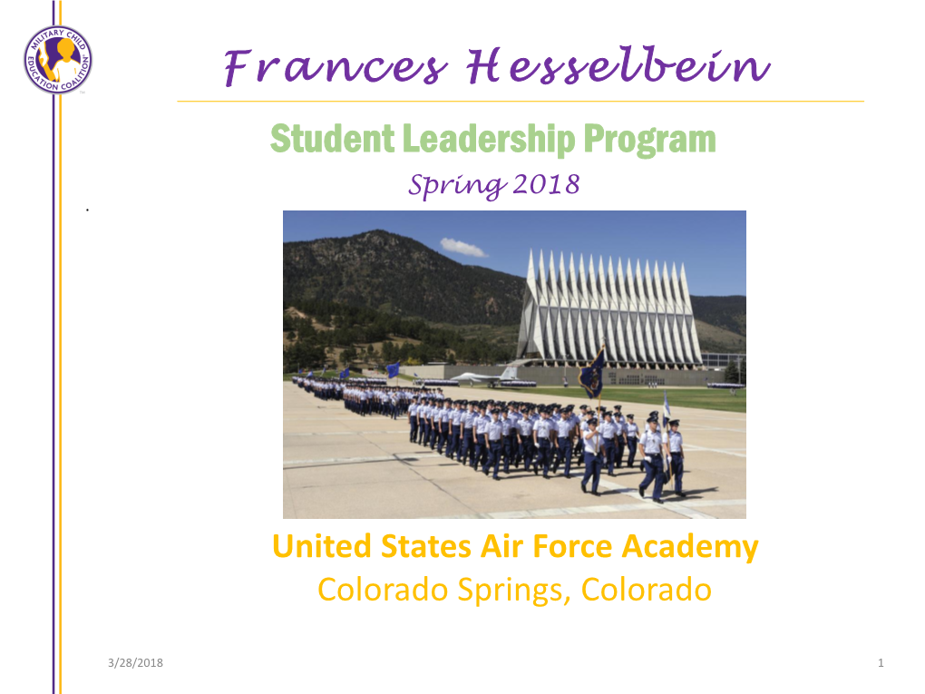 Frances Hesselbein Student Leadership Program Spring 2018