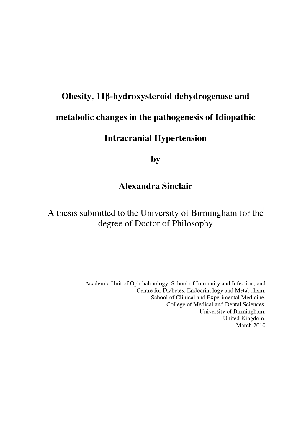 Obesity, 11Β-Hydroxysteroid Dehydrogenase and Metabolic