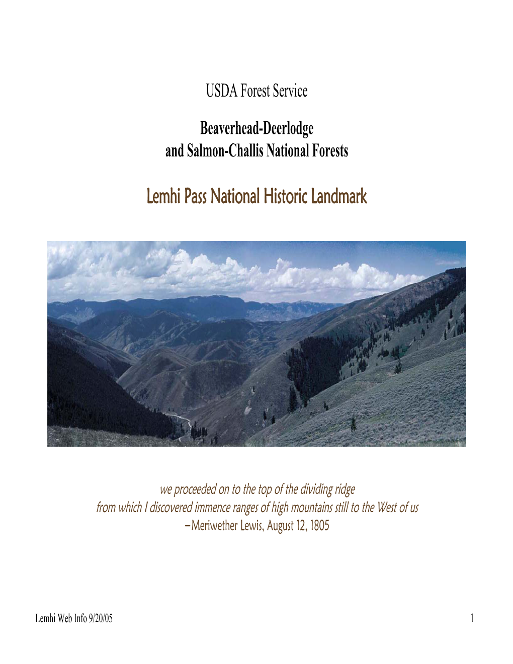 Lemhi Pass National Historic Landmark