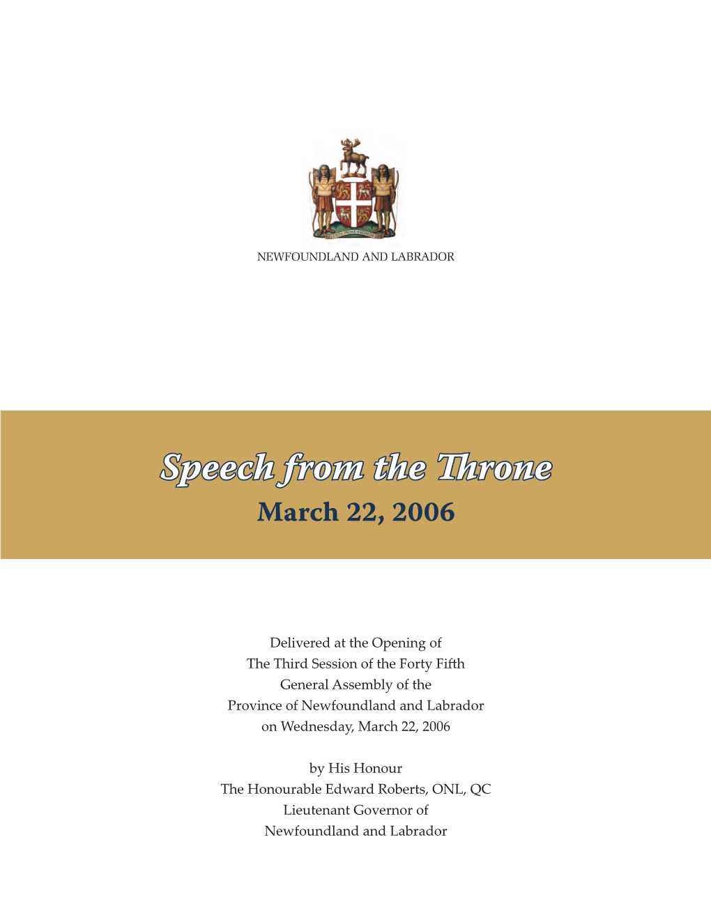 2006 Speech from the Throne