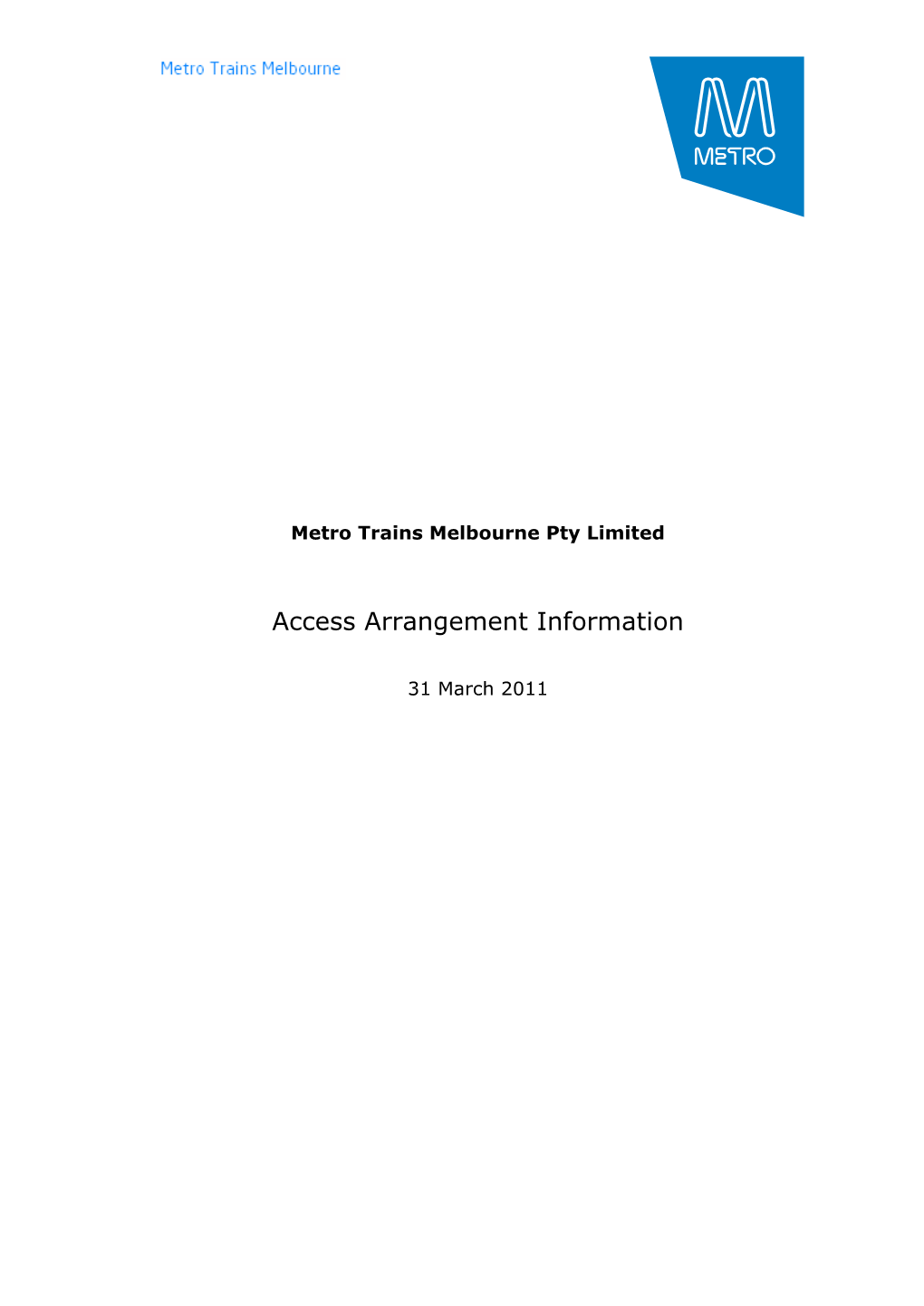 Access Arrangement Information