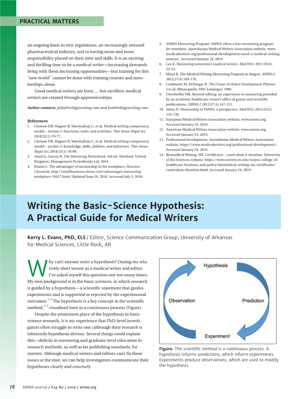 Writing the Basic-Science Hypothesis: a Practical Guide for Medical Writers