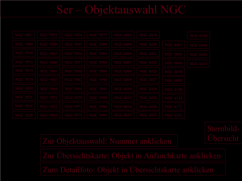 Ser – Objektauswahl NGC