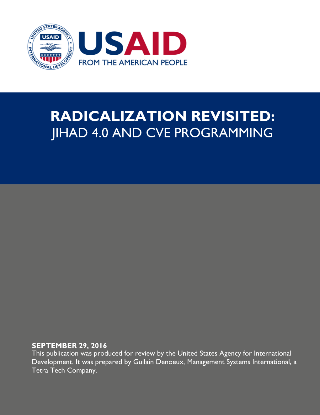 Radicalization Revisited: Jihad 4.0 and Cve Programming