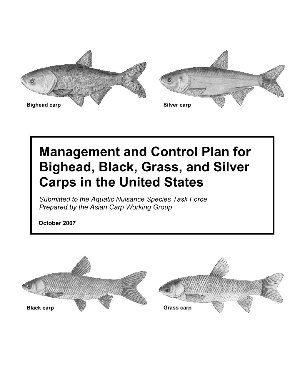 Bighead, Black, Grass, and Silver Carps Management and Control Plan