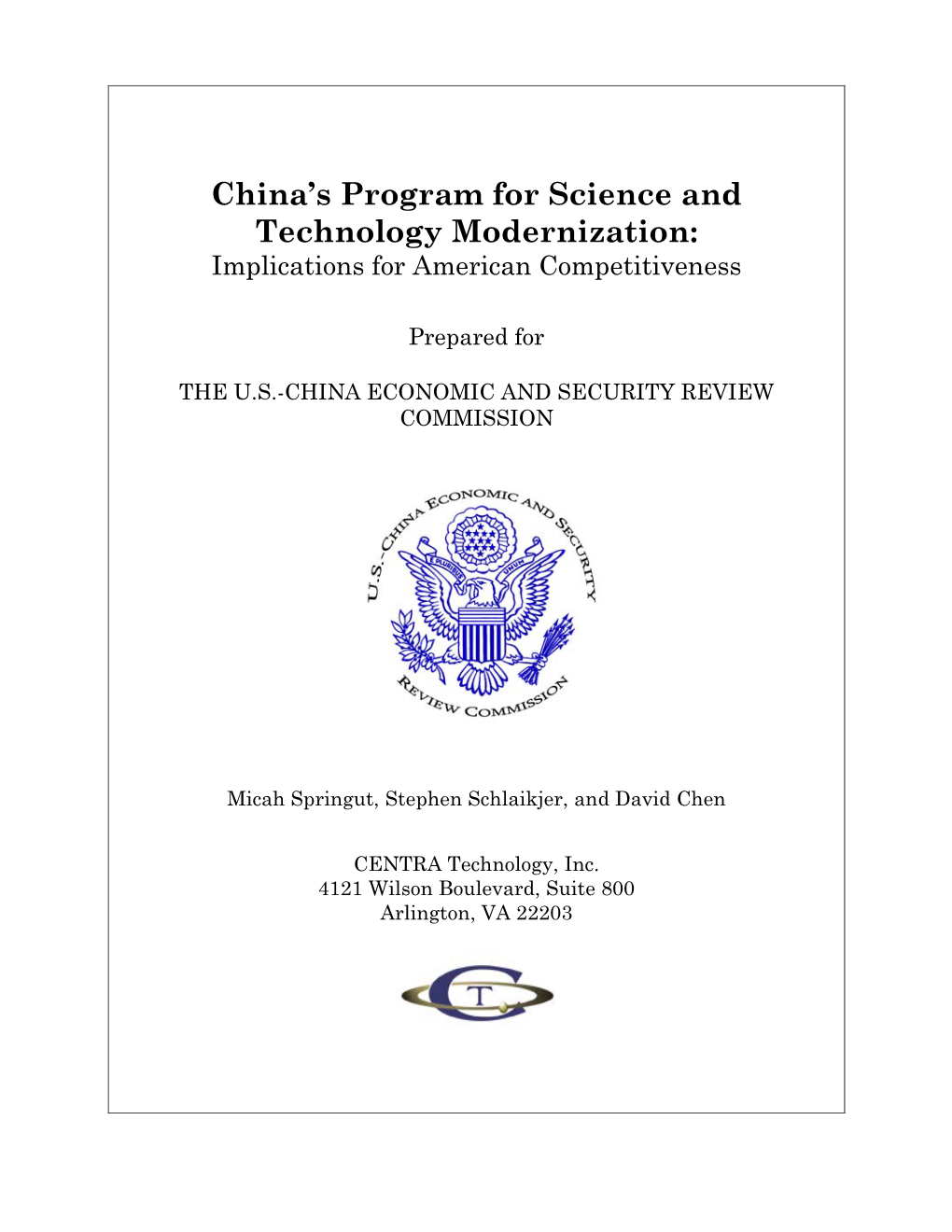 China's Program for Science and Technology Modernization