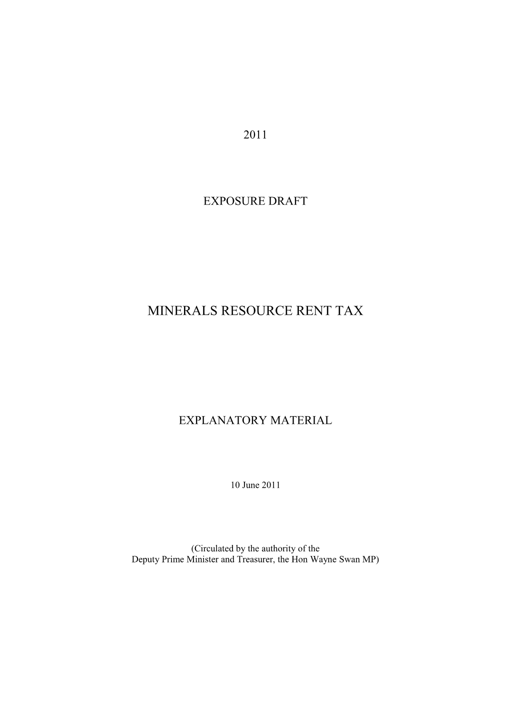 Minerals Resource Rent Tax