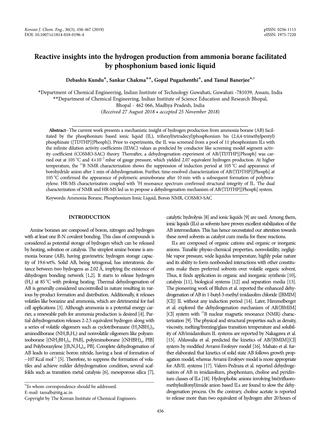 Reactive Insights Into the Hydrogen Production from Ammonia Borane Facilitated by Phosphonium Based Ionic Liquid