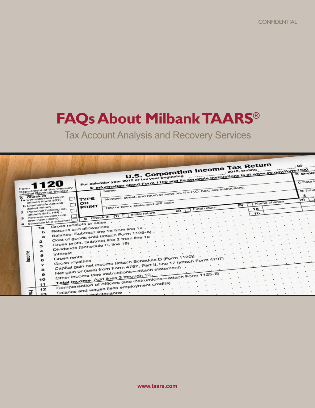 Faqs About Milbank TAARS® Tax Account Analysis and Recovery Services