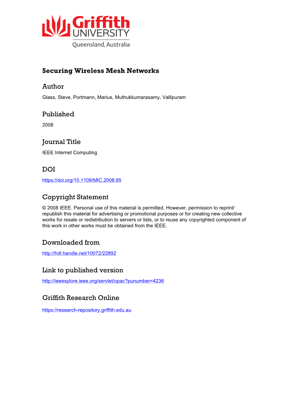 Securing Wireless Mesh Networks