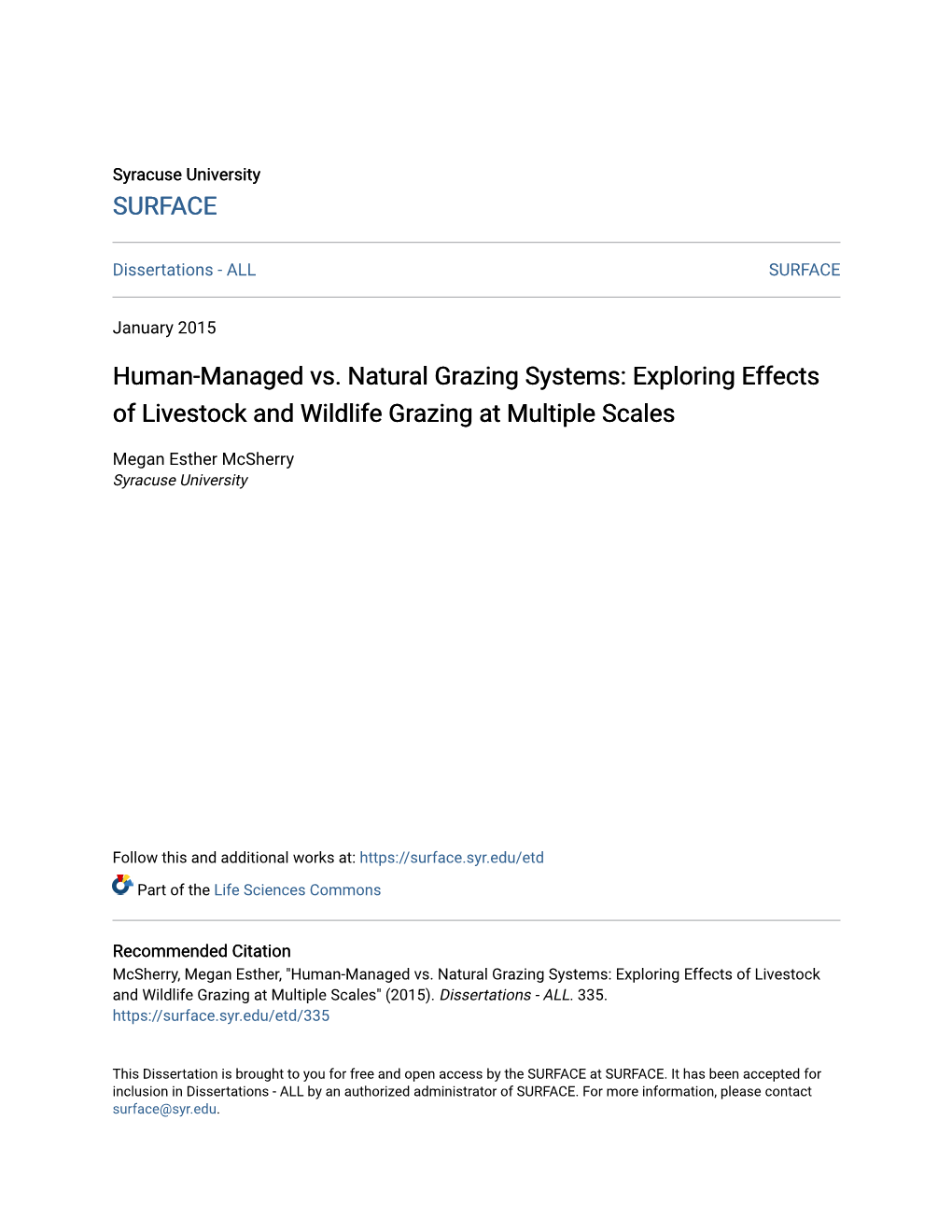 Exploring Effects of Livestock and Wildlife Grazing at Multiple Scales