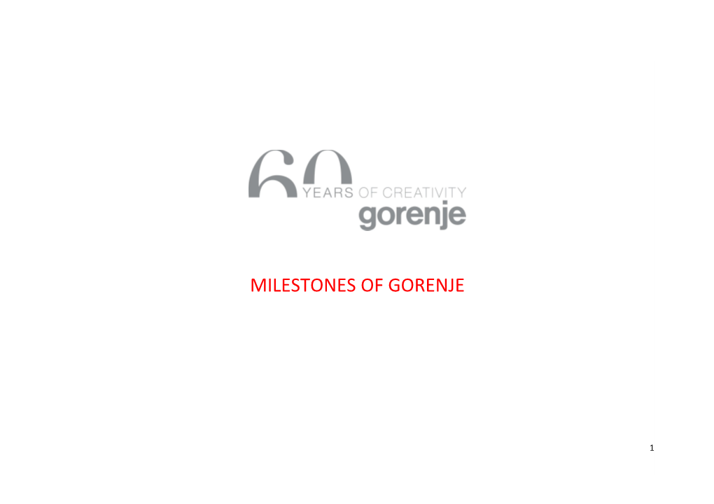 Building and Expanding Gorenje Through the Years