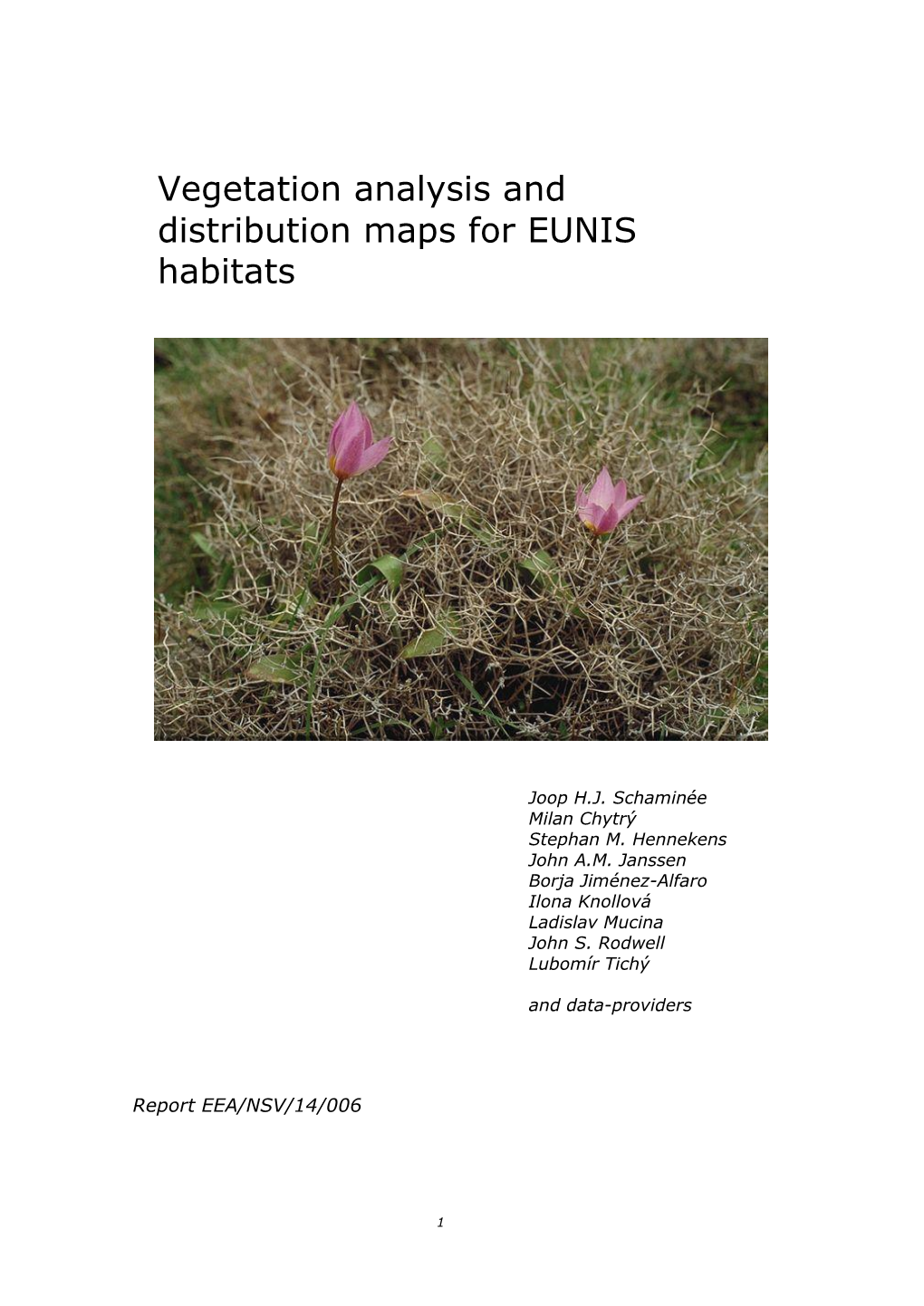 Vegetation Analysis and Distribution Maps for EUNIS Habitats
