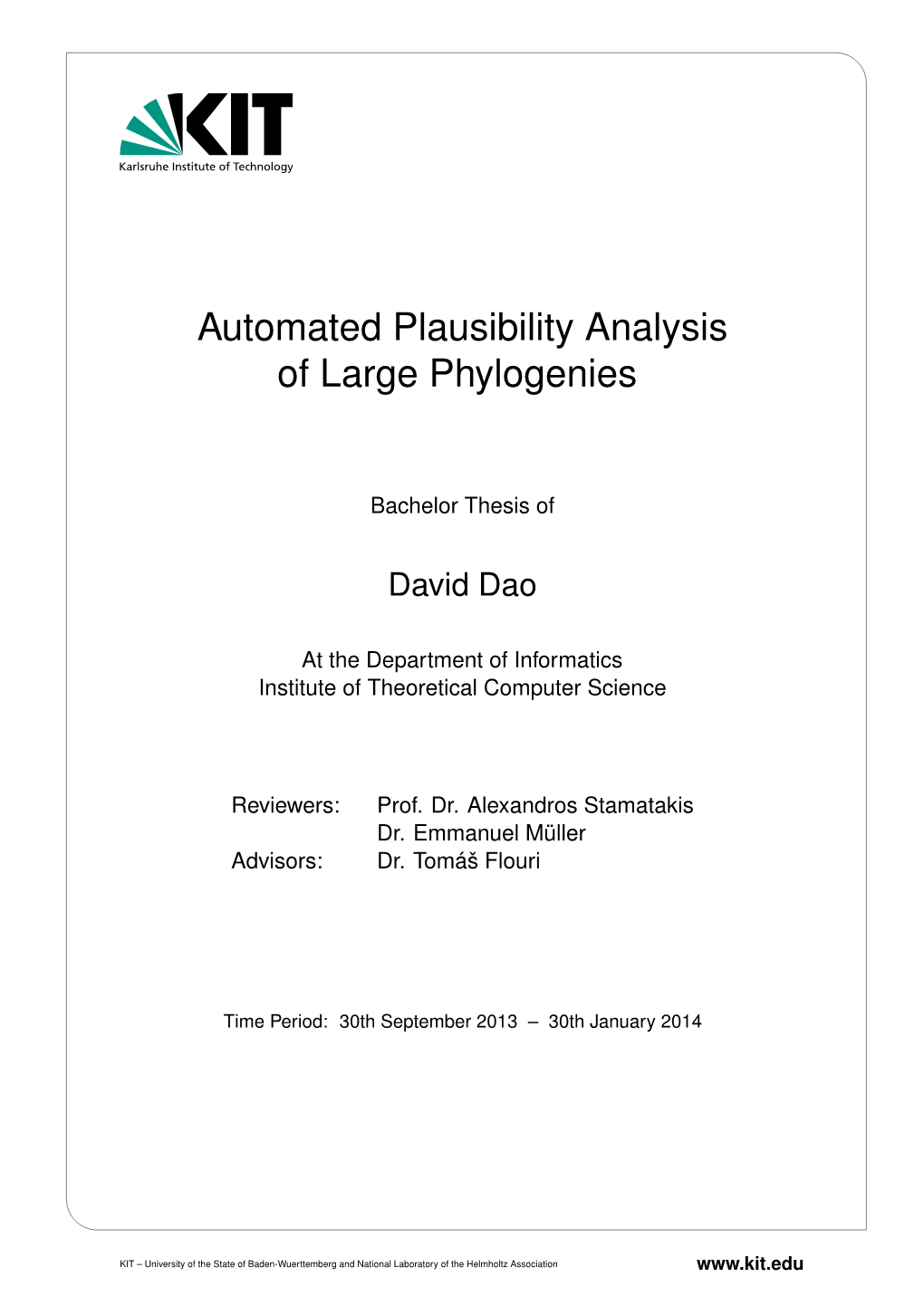 Automated Plausibility Analysis of Large Phylogenies