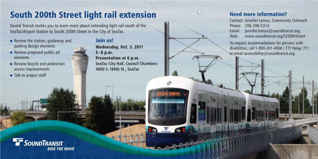 South 200Th Street Light Rail Extension