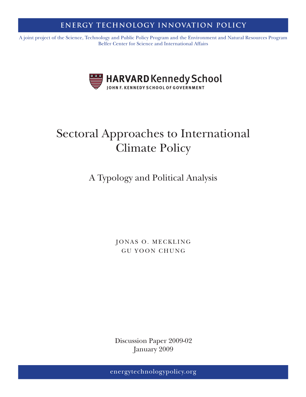 Sectoral Approaches to International Climate Policy