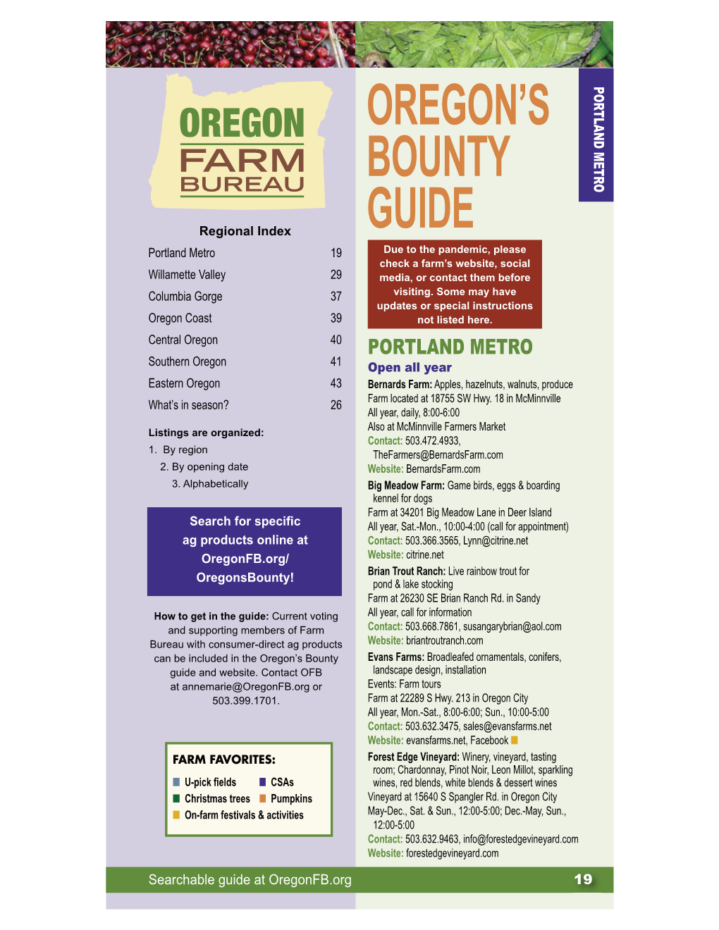 Oregon's Bounty Guide