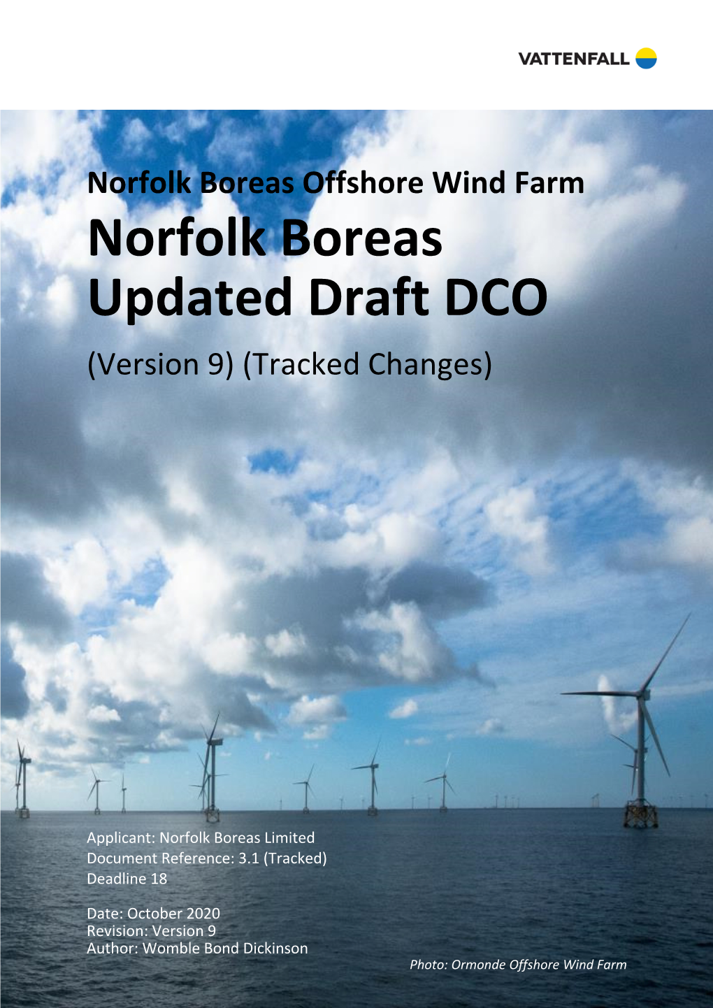 Norfolk Boreas Updated Draft DCO (Version 9) (Tracked Changes)