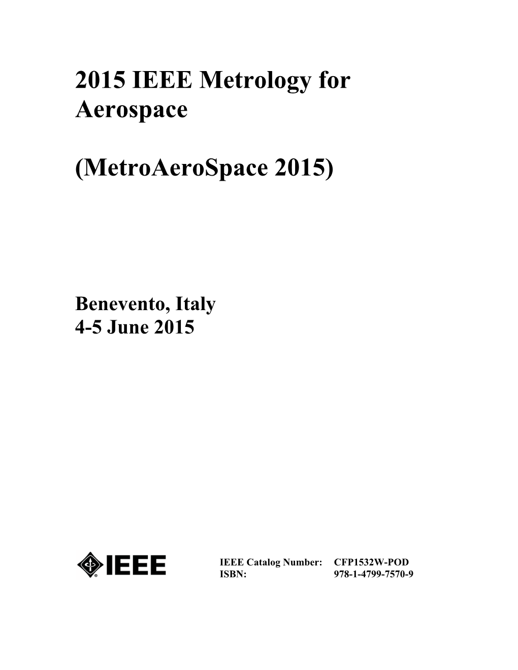2015 IEEE Metrology for Aerospace