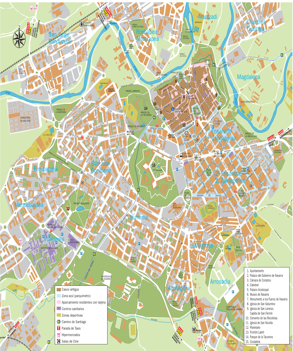 Map of the City of Pamplona