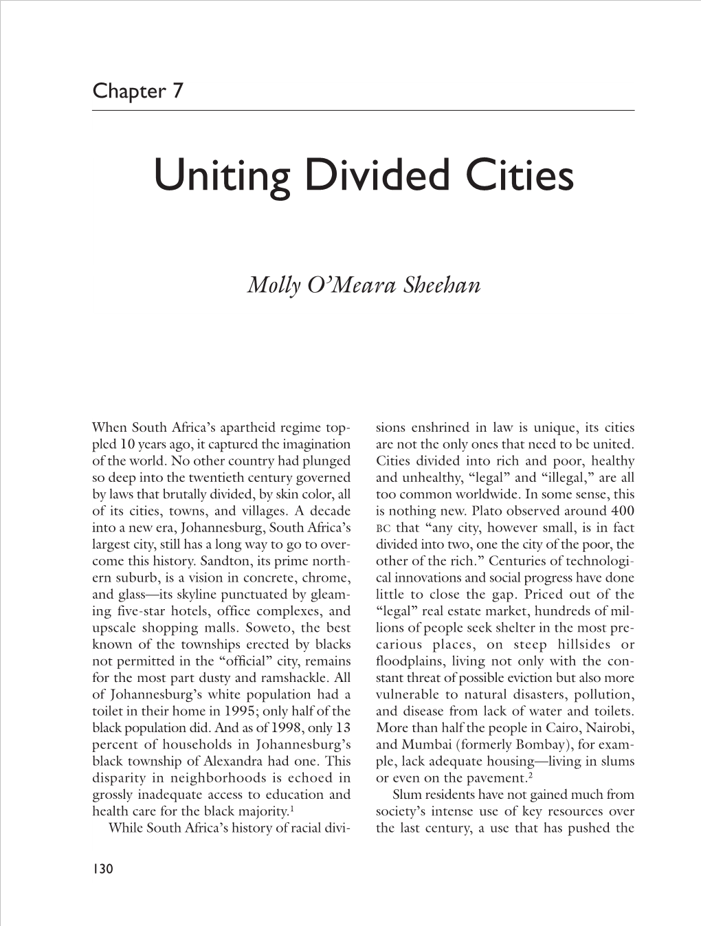 Uniting Divided Cities