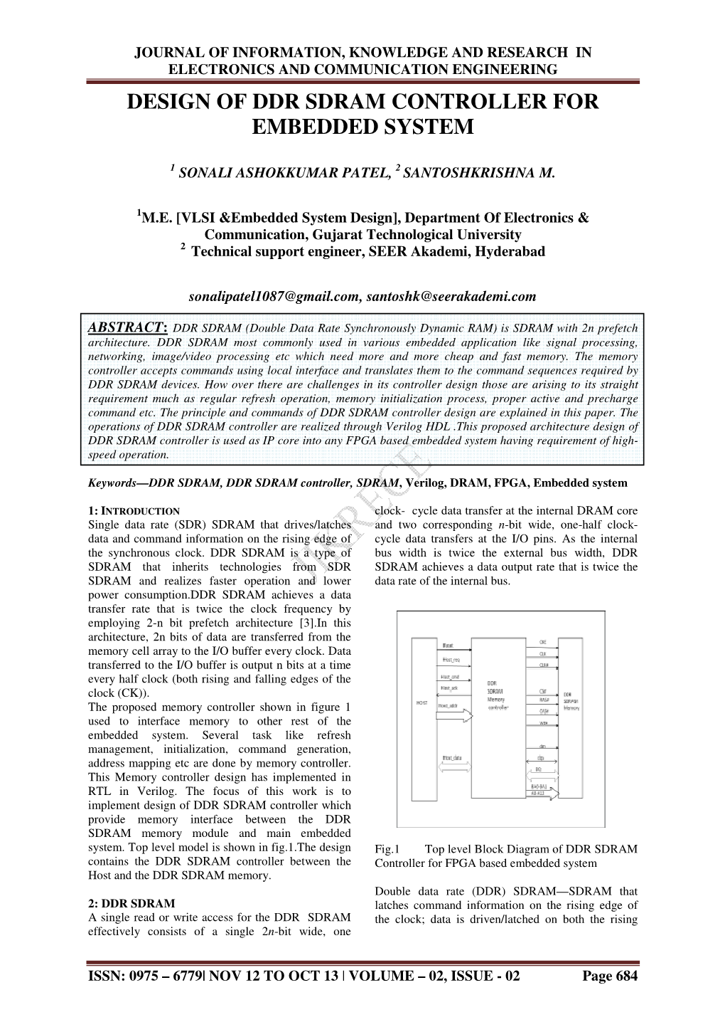 Design of Ddr Sdram Controller for Embedded System