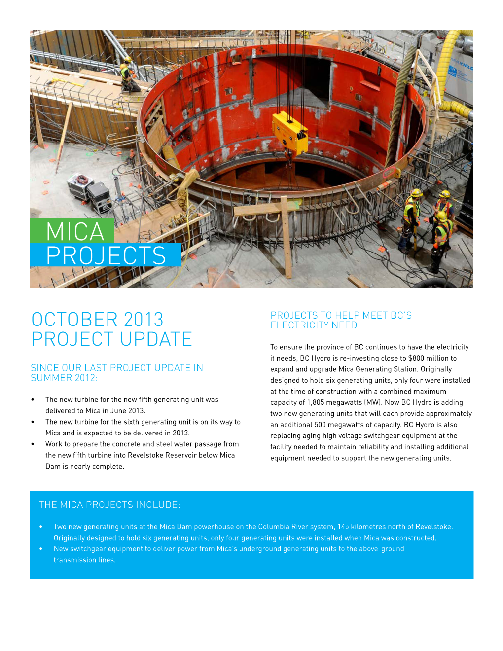 Mica Projects | October 2013 Project Update
