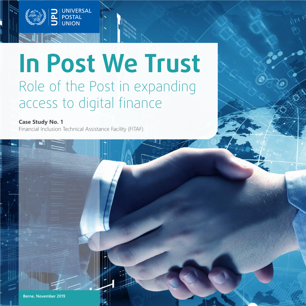 In Post We Trust Role of the Post in Expanding Access to Digital Finance