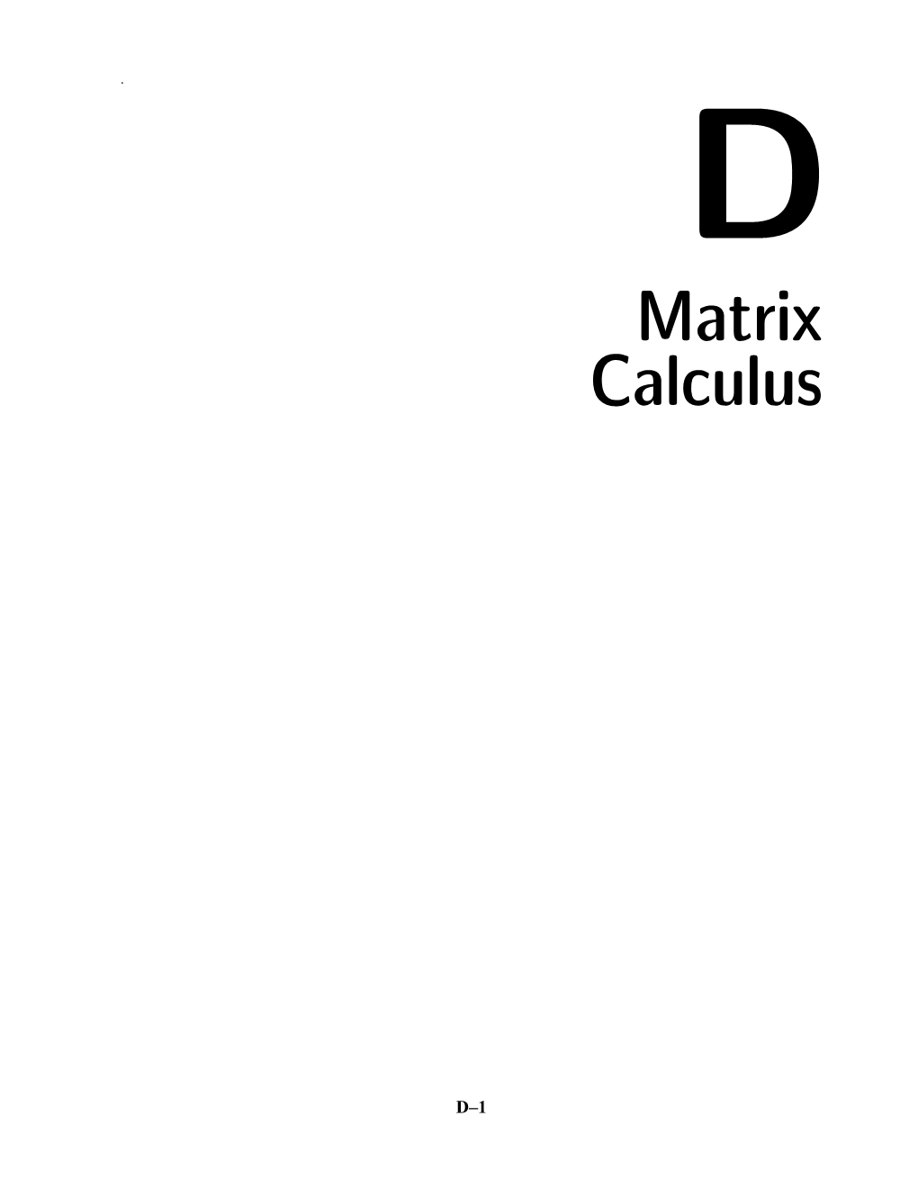 Matrix Calculus