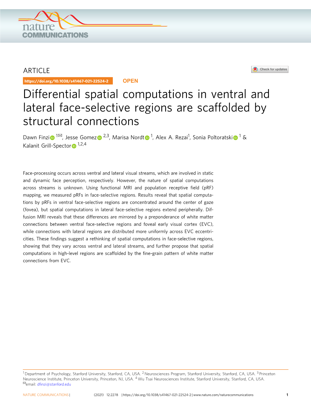 Differential Spatial Computations in Ventral and Lateral Face-Selective