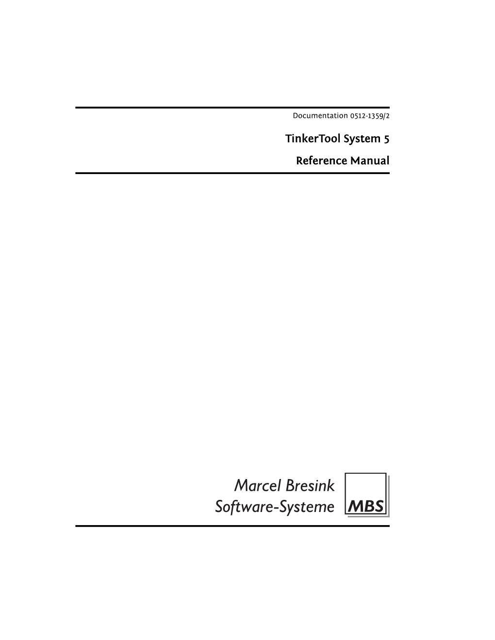 Tinkertool System 5 Reference Manual Ii