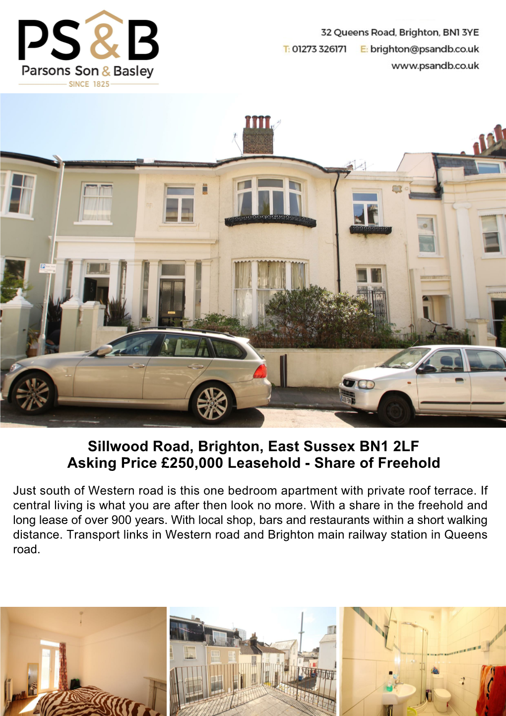 Sillwood Road, Brighton, East Sussex BN1 2LF Asking Price £250,000 Leasehold - Share of Freehold
