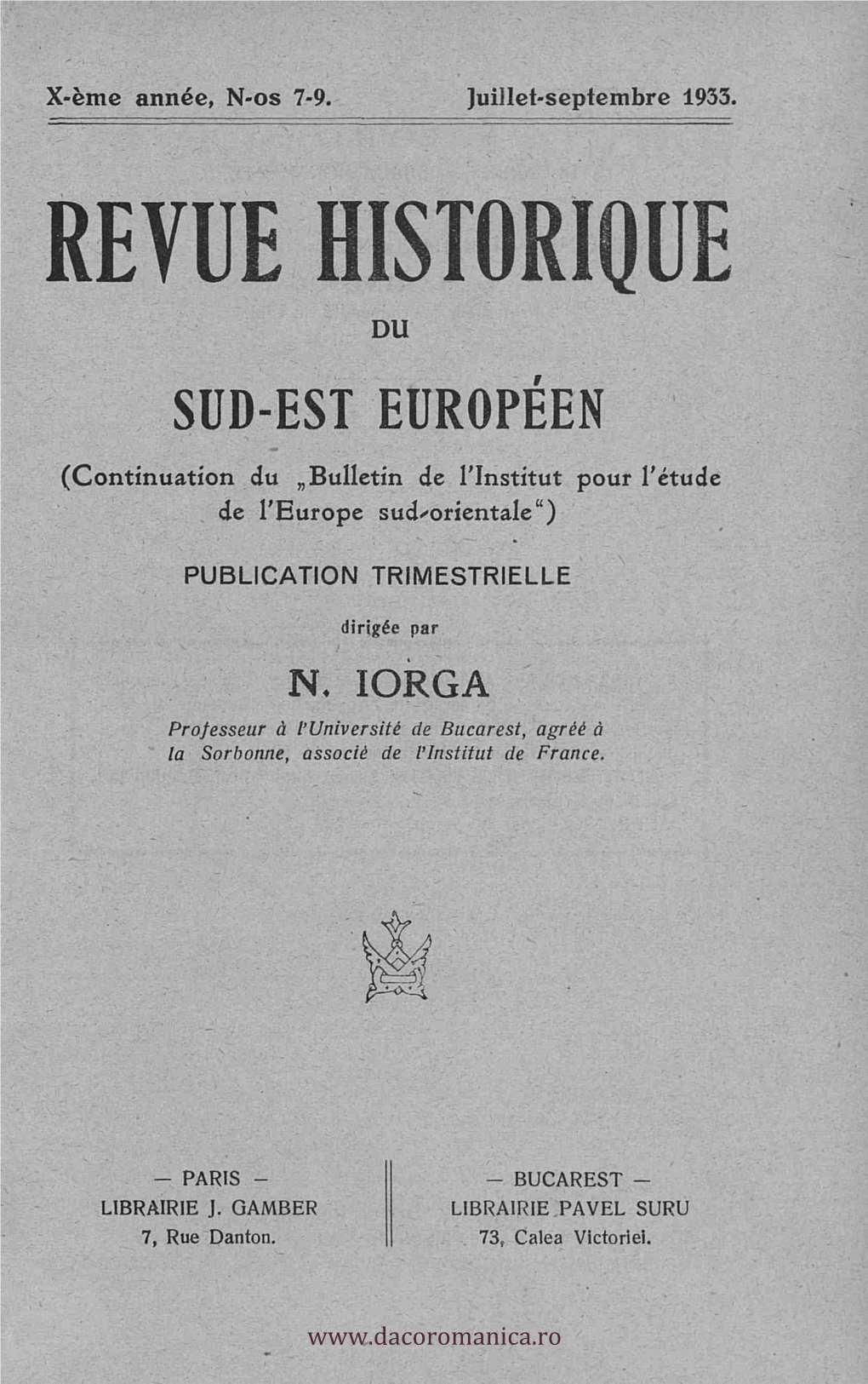 Revue Historique Du