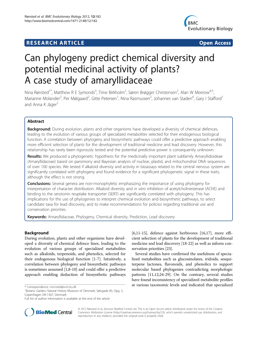 Can Phylogeny Predict Chemical Diversity And